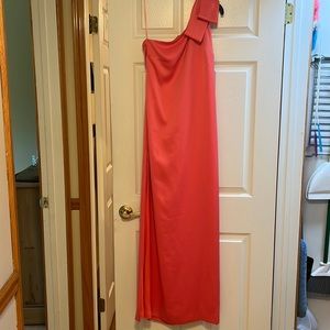 One Shoulder Coral Dress — great for summer! Never been worn.